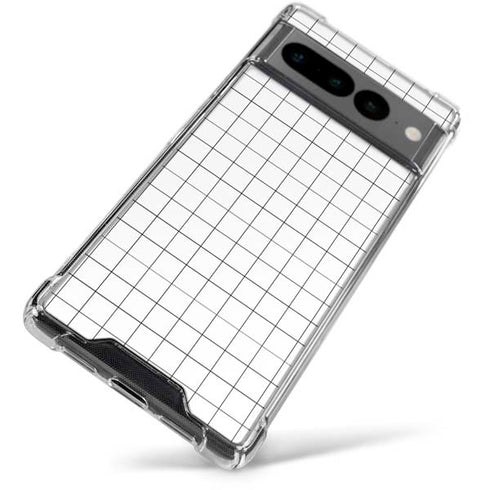 White Grid Google Pixel 7 Pro Clear Case